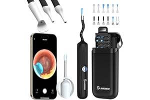 VITCOCO Pulizia Orecchie, 1080 HD Flessibile Otoscopio con Pinzetta, Lente Impermeabile IP67 Pulisci Orecchie, Otoscopio per Esami Di orecchie/Naso/Gola, Pulitore Orecchie Adatto ad Adulti e Bambini