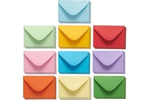 ‎JUVALE Pack of 100 Mini Envelopes Colourful - Small Coloured Envelopes for Wedding, Party, Invitations, Greeting Cards, Gift (10.2 x 6.8 cm)