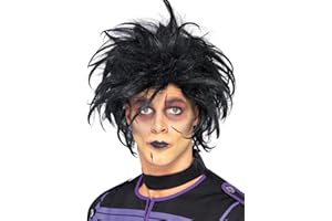 SMIFFY'S Smiffys Peluca de psicópata, Negra Halloween
