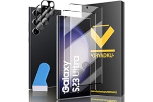 BEAM ELECTRONICS 2+2 Stück Für Samsung Galaxy S23 Ultra 5G Panzer Schutz Glas Folie 2 Stück+Kamera Schutzfolie 2 Stück, Fingerabdruck-ID Unterstützen, HD Clear Displayschutz Schutzfolie für S23 Ultra