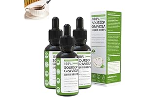 PUKMQU Naturesours Soursop Graviola Liquid Drops, 100% Pure Organic Soursop Extract, Naturesours Organic Soursop Extract, Tindedly Soursop Graviola Liquid Drops, Herbal Goodness, Natural Flavor (3PCS)