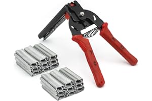 SVAUOUMU Pince à Anneaux Pour Porcs, Pince à Anneaux type de M Avec 1200 Agrafes, Outil à Main Pour la RéParation Ou L'Installation D'Enclos Pour Animaux Pour Diverses Cages à Poules et à Lapins (Rouge)