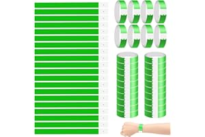 UKOFEW 500 Piezas Pulseras de Papel, Pulseras para Eventos, Pulseras de Papel para Eventos, Pulseras para Fiestas,25 x 1,9 CM, para Eventos Festivales Música Conciertos Concursos Discoteca ﻿(Verde)