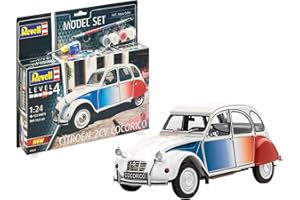 Revell Model Set - 67653 - Maquette à Construire de Voiture Citroën 2 CV Coccorico - avec Accessoires - Echelle 1/24 - Niveau 4/5