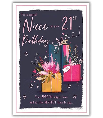 21st Birthday Card - 7x10 Inches - Cherry Orchard