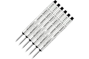 UNKNOWN Retro 1951 krótki wkład atramentowy bez zatyczki, cienka końcówka, Schmidt P8126, P8126 krótki czarny, 6-pak wkładów kulkowych Schmidt bez zatyczki, pasuje do długopisów kulkowych Retro 51 Tornado.