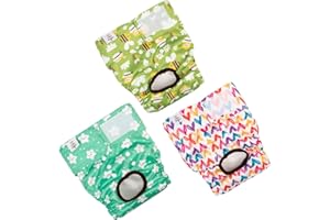 Cutebone Pannolini per Cani Lavabili, 3 Pezzi Mutandine Cane Femmina Calore, Altamente Assorbenti Mutande Igieniche Animali D29L-IT