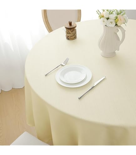 Rond tafelkleed, 120 cm, afwasbaar, waterdicht en oliebestendig, wasbaar polyester tafelkleed voor café, restaurant, feestelijke dinerfeest, nieuwjaar, restaurantdecoraties (groen tafelkleed