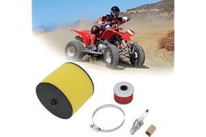BIUGERCN Filtros de aire para motocicleta Filtro de admisión Filtro de aceite ATV Filtro de aire deportivo Bujía para Sportrax TRX400EX 2x4 1999-2008, TRX400X 2x4 2009-2015 TRX 400