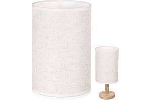 Warmhm Lampenschirm Für Tischlampe, Vintage Stoff Ersatzschirm Lampenschirm Leinen Beige Nachtlicht Lampenabdeckung für Pendelleuchte Tischleuchte Zuhause Hotel