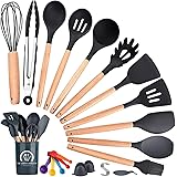 33 Utensili da Cucina,Antiaderente, Set da Cucina Resistente ai Graffi,Misuratore di Tazza Con Manico in Silicone Video