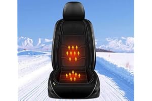 YSPP Heated Car Seat Covers Uk 12v Uk Car Heated Seat Cushion 12v Uk Winter Car Seat Covers Front Driver Seat Pad,black-1seat