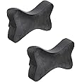 amazon basics Car Orthopedic Headrest Pillow - Pack of 2 |100% Memory Foam - Neck Pain Relief | Cervical Pain Relief | Best for Long & Short Travel | 1 Year Warranty |Black, 17 x 27 x 9.5 Cm