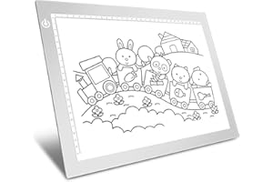 LOOEOODOO Silver A4 Dimmable LED Artcraft Light Box Tracer Slim Light Pad Portable Tablet, USB Power Cable Copy Drawing Board Tracing Table for Artists Designing, Animation, Sketching, Stenciling X-ray Viewing