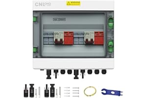 CNLonQcom Überspannungsschutz PV Solar Anschlusskasten 2 String DC 500V 32A Trennschalter Blitzschutz Mit 15A Sicherung IP65 2 In 2 Out Für PV Anlage Komplettset