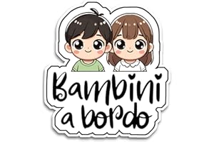 BRATIKI Bimbo a Bordo per Auto, Bambini a Bordo 16 x 14.5 cm, Baby on Board Adesivo Auto, Adesivo UV e Impermeabile, Diamond Sticker