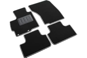 ILTAPPETOAUTO Il Tappeto Auto - Alfombrillas de moqueta Antideslizante, Color Negro, Borde Bicolor, talonera Reforzada de Caucho, Compatible con C4 Aircross de 2012-, ASX de 2010-2016, ASX de 2016-, 4008 de 2012-