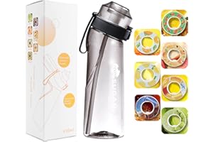 FIENZA Sports Air Wasserflasche, Starter-Set mit Trinkhalm und 1 Geschmackskapsel, kein Zucker, Wasserflasche für den Außenbereich, BPA-frei, 650 ml