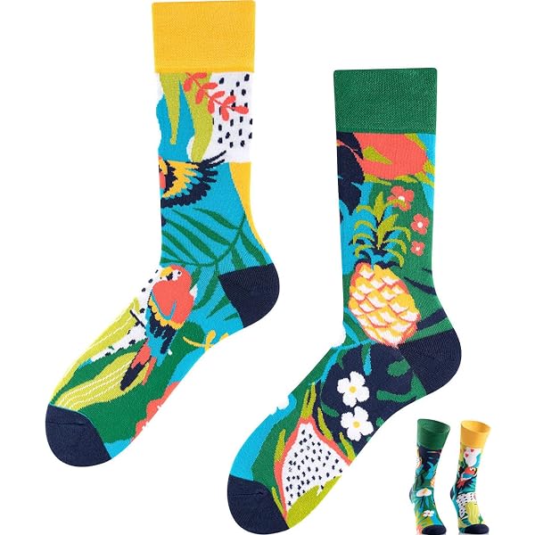 Chaussettes Cerisier En Fleurs – Motif Cerises Et Fleurs, Coton, Paire Non Assortie (mix & Match), Pour Femmes/hommes