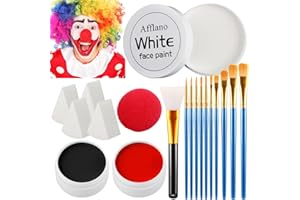 DE'LANCI Colore del corpo per Halloween, colore del viso, per scheletro, clown, per Halloween, SFX, trucco per zombie e teschi, lavabile