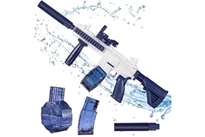 NATTHSWE Electric Water Gun, 32ft Range Automatic Water Pistols 370CC+120CC Large Capacity Squirt Guns for 6 7 8 9 +Age Boys Girls Summer Outdoor Garden Beach Pool Water Party Toy