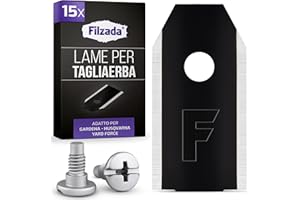 Filzada® 15x Lame per Robot Tagliaerba - Carbonio BLACK - adatto a tutti gli Husqvarna Automower - Lame Robot Tagliaerba adatto a Husqvarna 305, 308, 310, 315, 320, 420, e molti altri. con viti