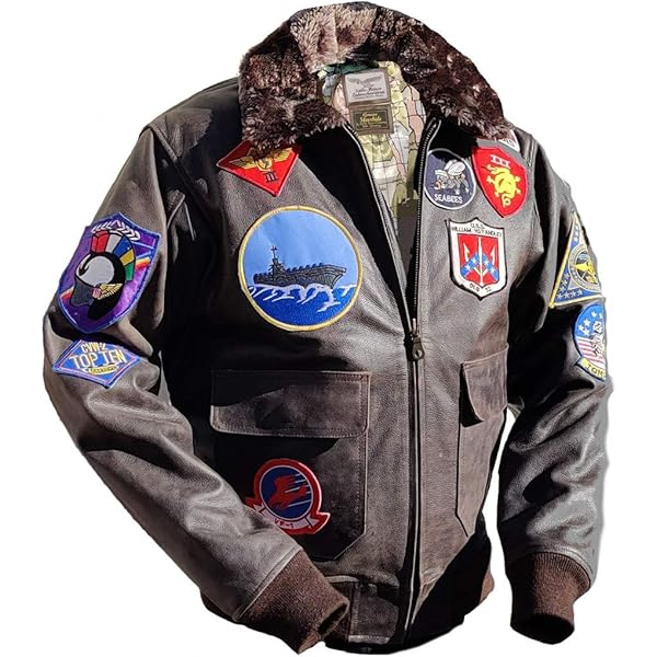 AS SEEN In MOVIE TOP GUN USN AVIATOR'S G-1 FLIGHT JACKET BACK PATCH EMBROIDERED - Foto 9