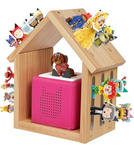 stadtecken Scaffale per scatola musicale per bambini, adatto per Toniebox e circa 50 tonies, ideale per la cameretta dei bambini, da appoggiare o appendere (principessa floreale, grande