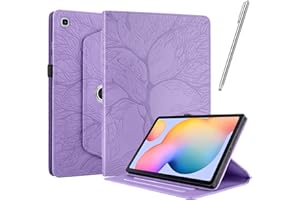 Netany Funda para Samsung Galaxy Tab A7 Lite 8.7 Pulgada 2021 con lápiz Capacitivo, Piel sintética con Tapa función Atril Soporte para lápiz Árbol de La Vida Funda - Púrpura
