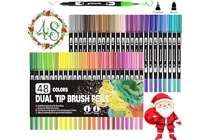 VAKKI Pennarelli a Doppia Punta, Penne da Colorare colori Pennarelli con Punta Fine da 0.4mm e Punta brush per Disegno, Colorare, Calligrafia, Manga, Pittura Belle Arti (48)