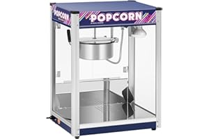 Royal Catering Popcorn Maker Professional (1500 W, approx. 5 kg/h, Non-stick Coating, 37 x 52,5 x 68 cm) Popcorn Machine