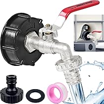 HonQiShiMY IBC Tonnen-Erhöhung Set - 3/4 Zinklegierung Wasserhahn Für 1000L Tank | Gartenbewässerung