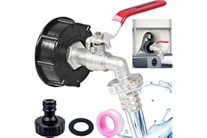 4BAOHUI IBC Auslaufhahn Mit 3/4 Zoll Anschluss - Tank Zubehör für 600/1000L Container - Adapter für Wassertank 1000l - Grobgewinde S60x6