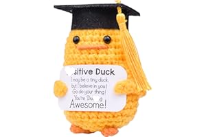Mwmoeen Pocket Hug Positive Ente Doktorhut Studentenhut, Positive Duck Strickwolle Ente Bachelor Hut, Emotionale Unterstützung Enten Geschenke Absolvent Party-Dekoration Geschenke für Absolventen