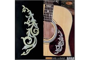 INLAYSTICKERS Inlay Sticker für Gitarren & Bass - Gothic Line/DS - Weiß Perle