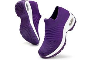 HKR Basket San Lacet Femme Chaussures de Orthopédique Marche Mode et Sport Travail Tennis Confortable Chic Femme Ultra LéGèRe Fitness Campus Slip on Enfiler Sneakers