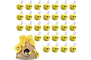 BIVOFU 30 Piezas Abejas Decorativas de Fieltro - Set de Manualidades y Decoración con Mini Abejas de Peluche en Fieltro de Lana para DIY, Arte Infantil y Decoración de Ropa