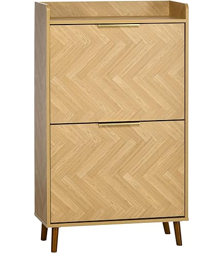 BAÏTA - Schoenenkast Amana eikenlook en rieten rotan 60 cm