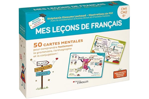 Mes leçons de français: 50 cartes mentales pour comprendre facilement la grammaire, l'orthographe et la conjugaison ! CM1-CM2-6e