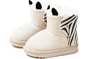 Fudaolee Stivali da Neve per Bambine e Ragazze Calda Foderati Stivaletti Carino Peluche Stivali Morbide Piatto Scarpe Invernali All'aperto Antiscivolo Boots