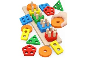 Joozmui Steckpuzzle Holz, Holzspielzeug Montessori Spielzeug ab 1 2 Jahr Motorikspielzeug ab 1 Jahr Baby 6 9 Monate Sortierspiel Kinderspielzeug
