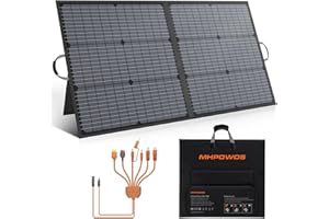 MHPOWOS 110W Portable Solar Panel, IP67 Waterproof Foldable Solar Panel Kit with 20V Output, 23.5% Efficiency Module for Outdoor Camping, Portable Power Station