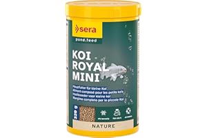 sera Koi Futter Royal Mini 1 l (320 g) | Hauptfutter für Koi bis 12 cm | Teichfutter frei von Farb- & Konservierungsstoffen | Leicht verdaulich & wasserfreundlich | Fischfutter Teich