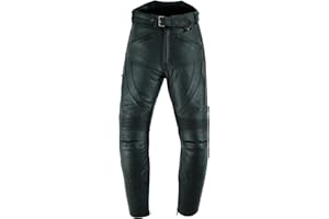 Texpeed Pantalon moto hommes - De tourisme en cuir pour Moto Cruiser avec protection authentique biker CE armor (EN 1621-1) Noir - (XXL Taille/Jambe Régulière)
