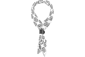 WANYING Foulard da uomo quadrato con cinturino in pelle, multifunzione, bandana, bandana, vintage, retrò, 58 x 58 cm, bianco con pois neri, Bianco con puntini neri, 58 x 58 cm