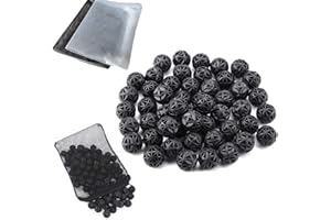 CESFONJER 35 PCS 26mm Acquario Filtro Serbatoio di Pesci bio Palle bio-Palle per la Pulizia di filtrazione + (2 Pcs/15 * 20 cm) Acquario Filtro Sacchetti in Rete
