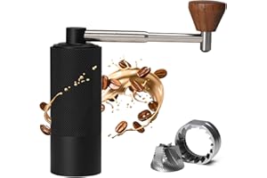 TIMEMORE Macina caffè manuale Piccolo con Maniglia Pieghevole Macinatrice Portatile Regolazione Numerica Esterna Regolabile, Posizionamento Doppio Cuscinetto per Viaggi, Campeggio, Regalo NaNo3 Nero