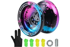 ATPWONZ Yoyo Professional, Colorful Magic Yoyo for Children Adults Metal Yoyo Crystal Yoyo with 5 Yoyo Strings and Yo Yo Glove, Tibetan color