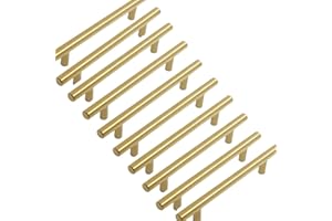 MARGUERASW Lot de 10 poignées pour meubles de cuisine poignées d'or - poignées de meubles en acier inoxydable poignées pour meubles de cuisine en acier inoxydable distance trous 160 mm