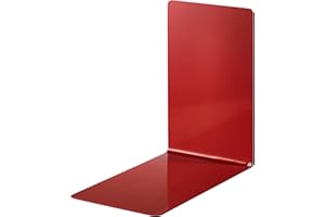 Alco 4301-12 - Reggilibri in metallo, 85 x 140 x 140 mm, 2 pezzi, colore: rosso